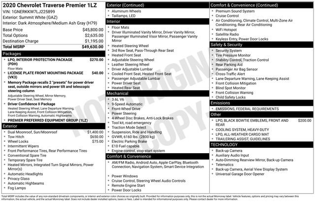 Used 2020 Chevrolet Traverse Premier image 2