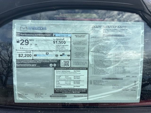 New 2025 MAZDA MX-5 Miata Grand Touring w/ Weather Package image 10