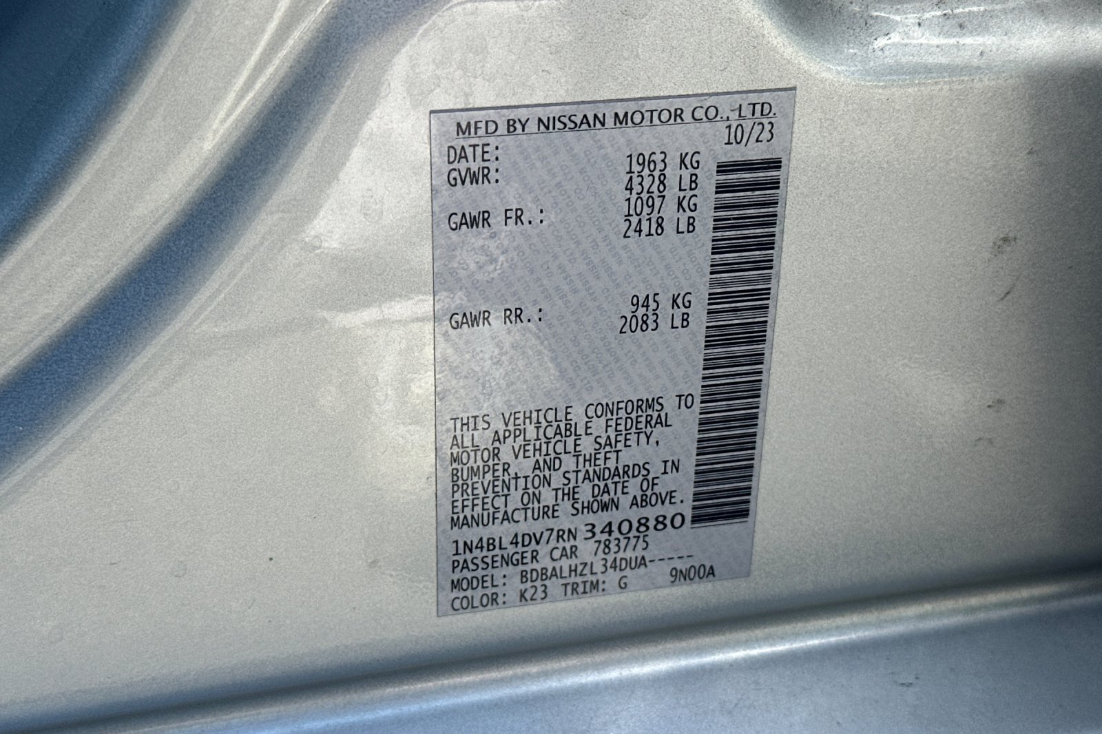 Certified 2024 Nissan Altima 2.5 SV FWD image 29