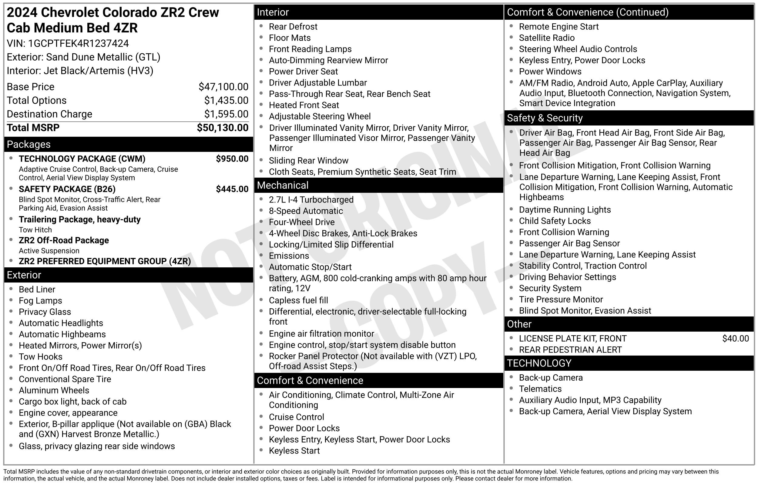 Used 2024 Chevrolet Colorado ZR2 w/ Technology Package AWD/4WD image 28
