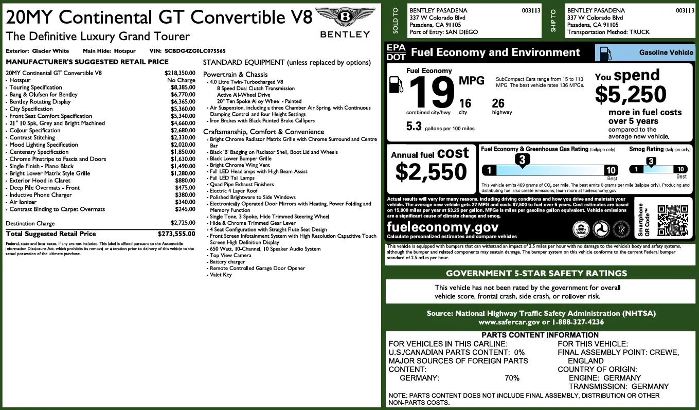 Used 2020 Bentley Continental GT V8 image 7