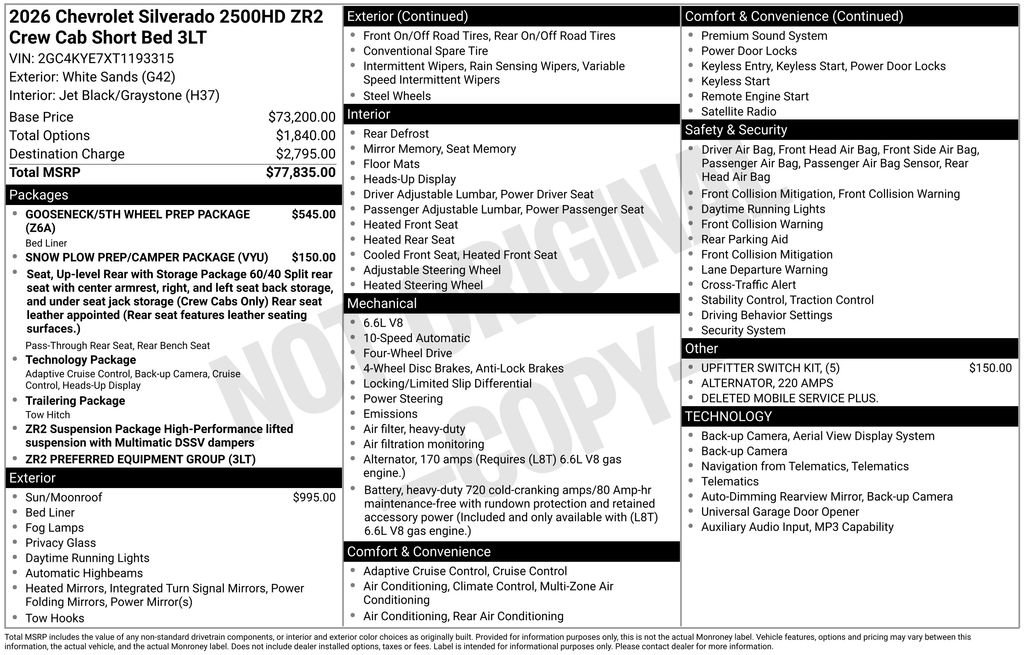 New 2026 Chevrolet Silverado 2500 ZR2 AWD/4WD image 4