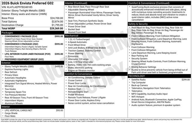 New 2026 Buick Envista Preferred w/ Convenience I Package FWD image 23