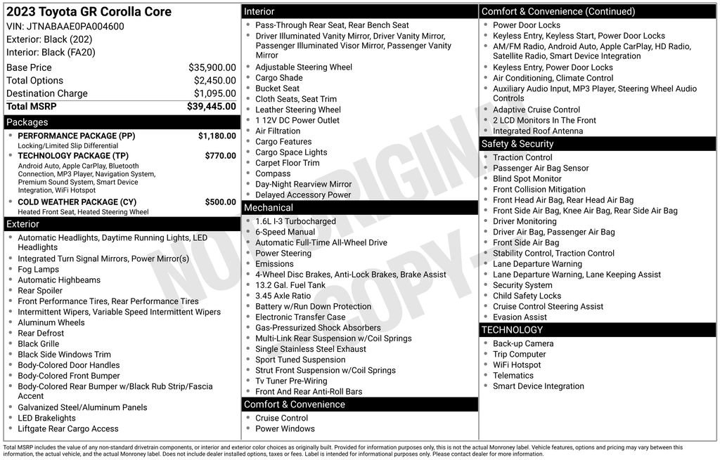 Used 2023 Toyota Corolla GR w/ Performance Package image 58