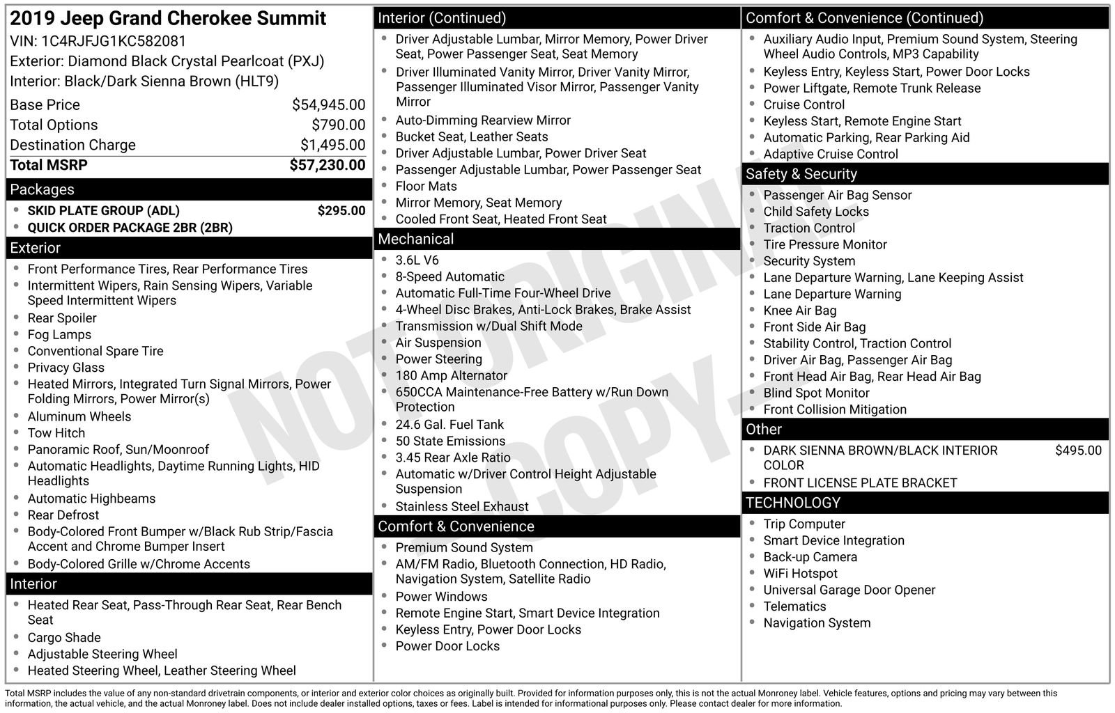 Used 2019 Jeep Grand Cherokee Summit w/ Skid Plate Group AWD/4WD image 27