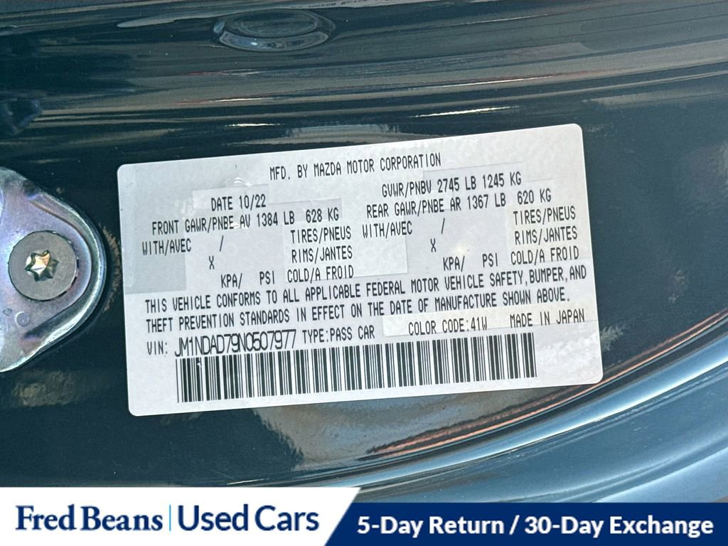 Used 2022 MAZDA MX-5 Miata Grand Touring w/ Weather Package image 30