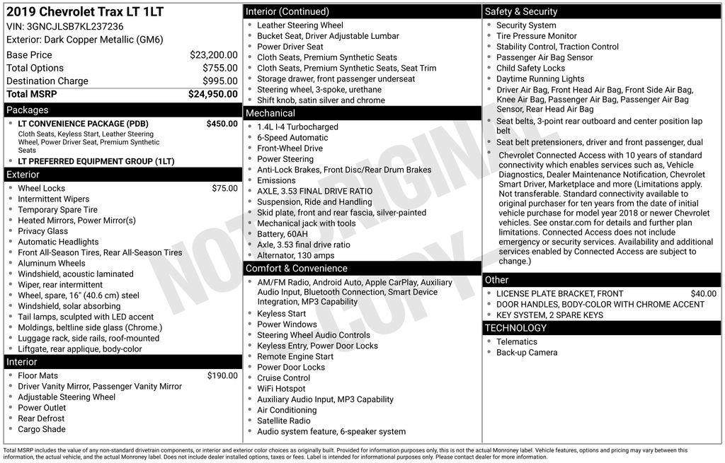 Used 2019 Chevrolet Trax LT w/ LT Convenience Package FWD image 2