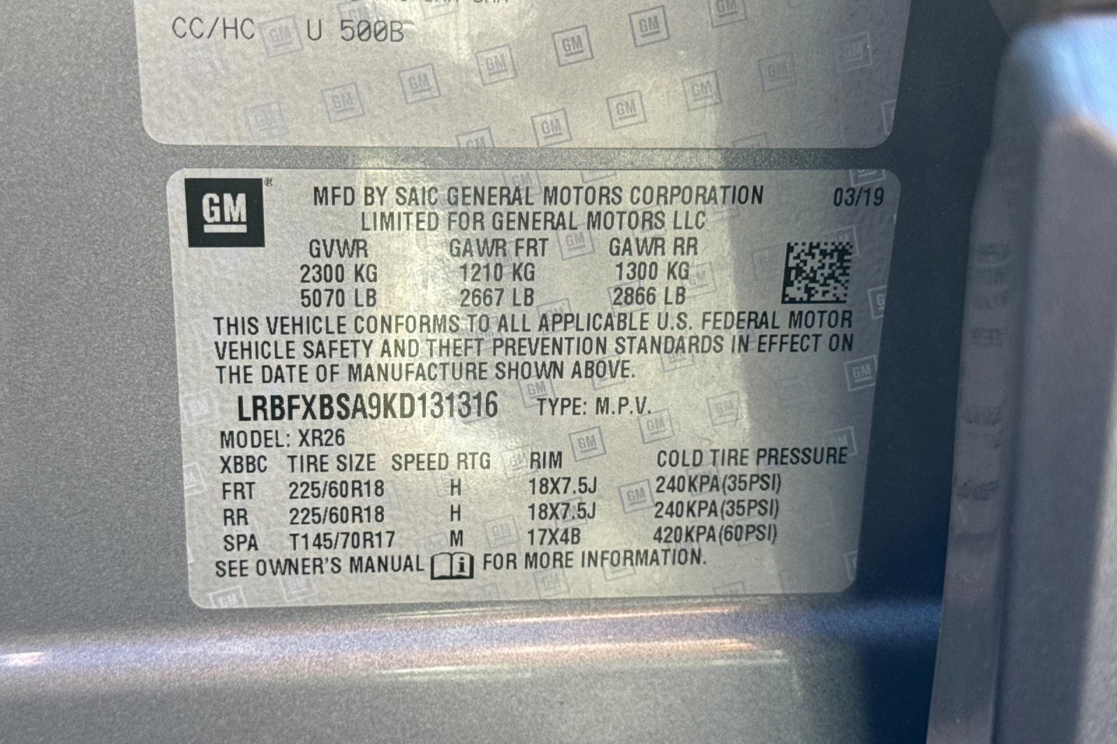 Certified 2019 Buick Envision Preferred w/ LPO, Cargo Package FWD image 30