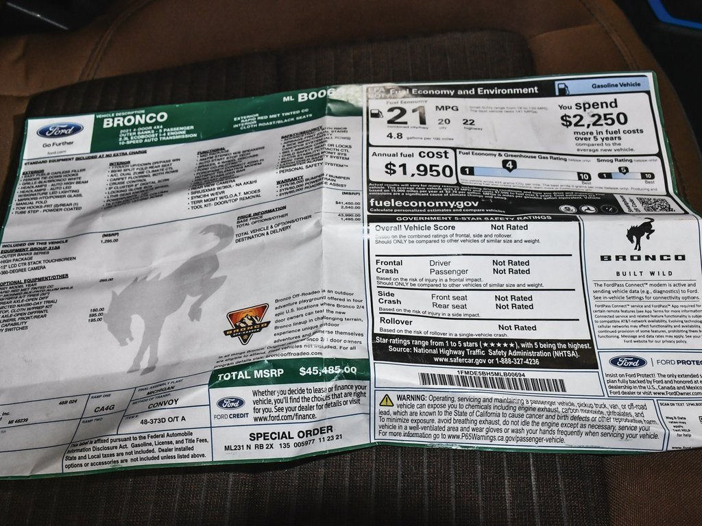 Used 2021 Ford Bronco Outer Banks image 55