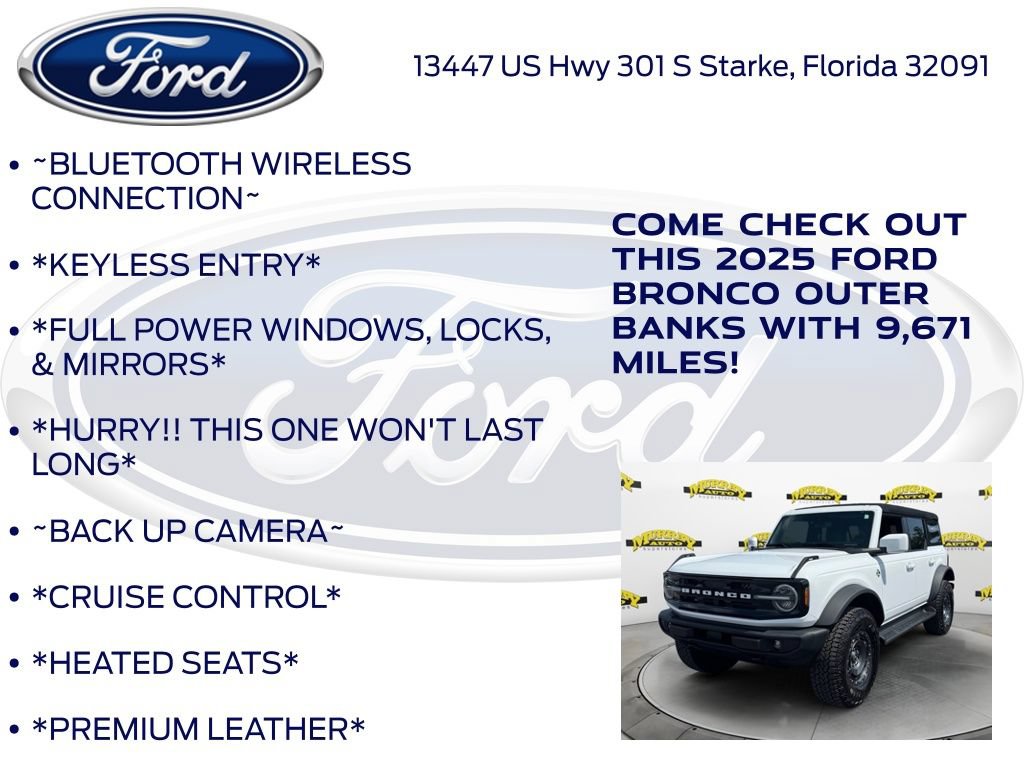 Certified 2025 Ford Bronco Outer Banks w/ Sasquatch Package AWD/4WD image 12