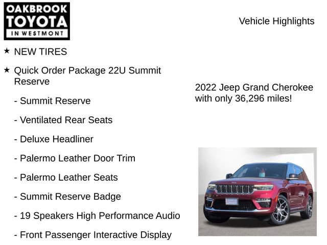Used 2022 Jeep Grand Cherokee Summit AWD/4WD image 8