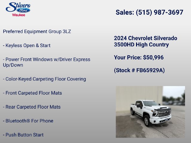 Used 2024 Chevrolet Silverado 3500 High Country w/ Technology Package AWD/4WD image 16