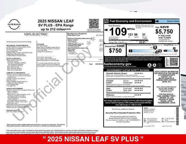 New 2025 Nissan Leaf SV Plus FWD image 6