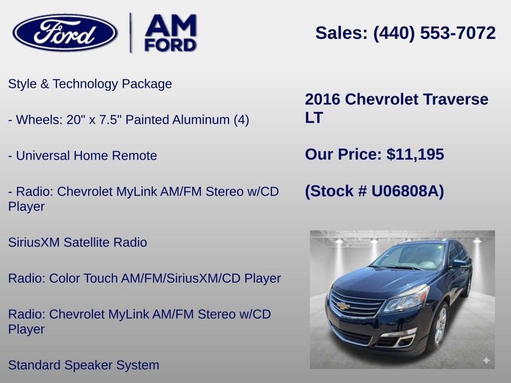 Used 2016 Chevrolet Traverse LT w/ Style and Technology Package AWD/4WD image 18