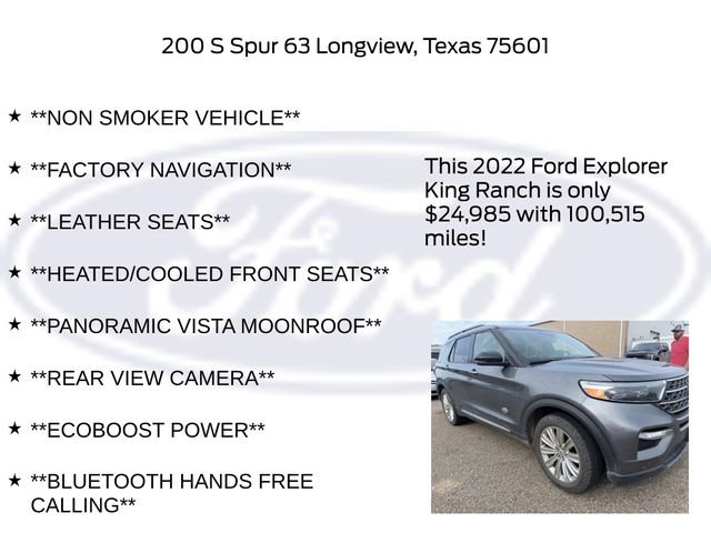 Certified 2022 Ford Explorer King Ranch w/ Class IV Trailer Tow Package RWD image 11