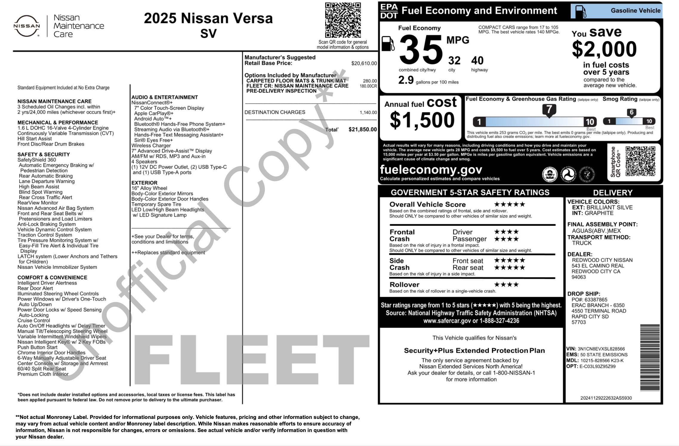 Used 2025 Nissan Versa SV FWD image 5