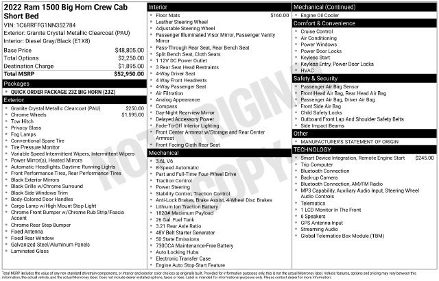 Used 2022 RAM 1500 Big Horn AWD/4WD image 2