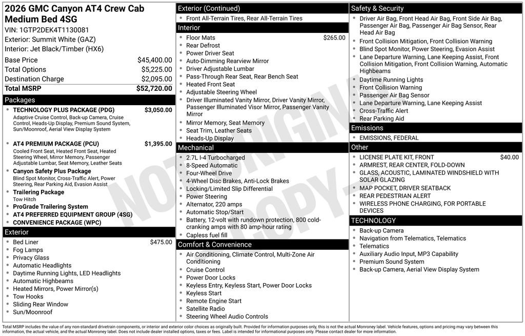 New 2026 GMC Canyon AT4 w/ Technology Plus Package image 44