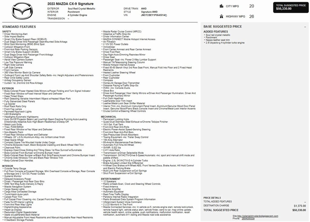 Used 2023 MAZDA CX-9 Signature image 1