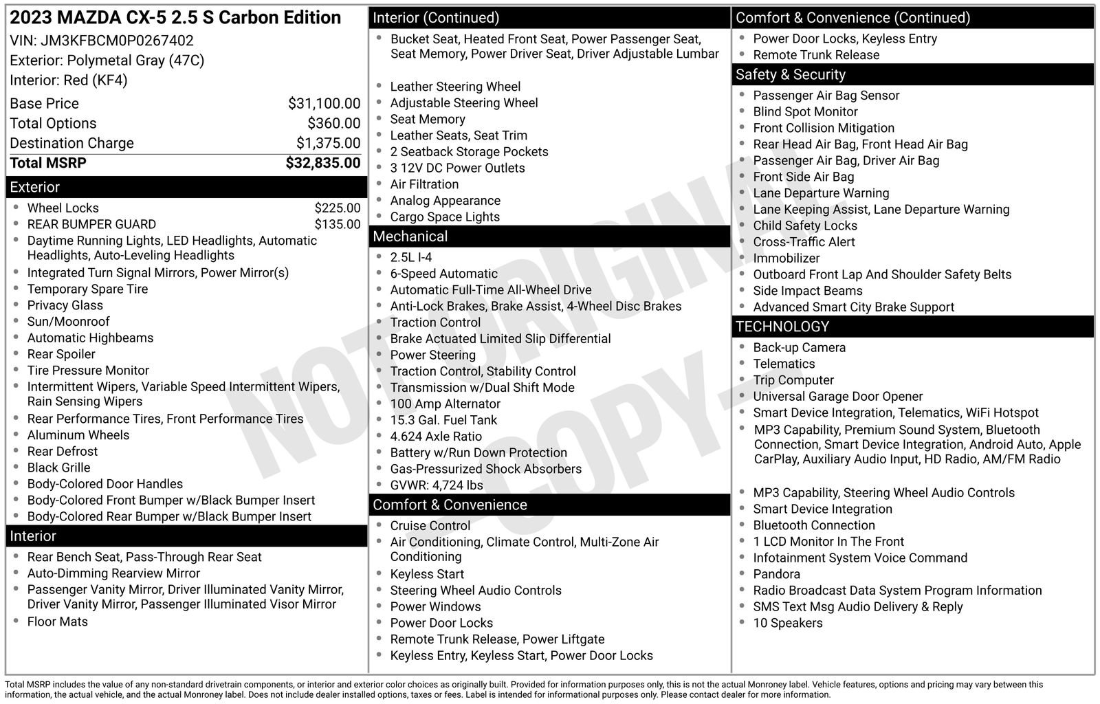 Certified 2023 MAZDA CX-5 Carbon Edition AWD/4WD image 37