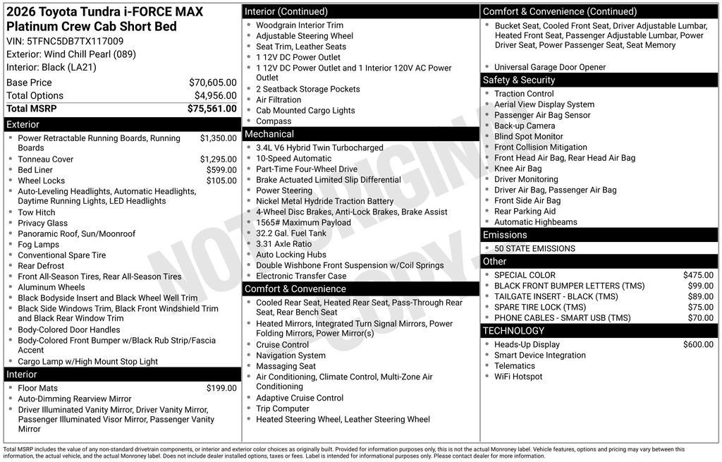 New 2026 Toyota Tundra Platinum image 5