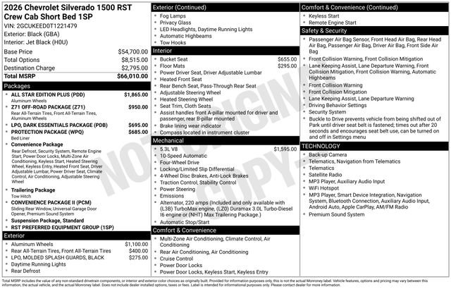New 2026 Chevrolet Silverado 1500 RST w/ All Star Edition Plus AWD/4WD image 16