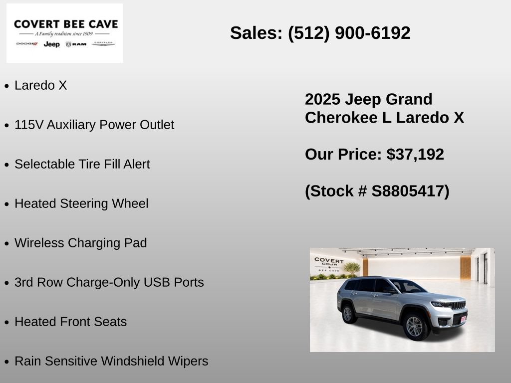 New 2025 Jeep Grand Cherokee L Laredo w/ Luxury Tech Group I RWD image 19