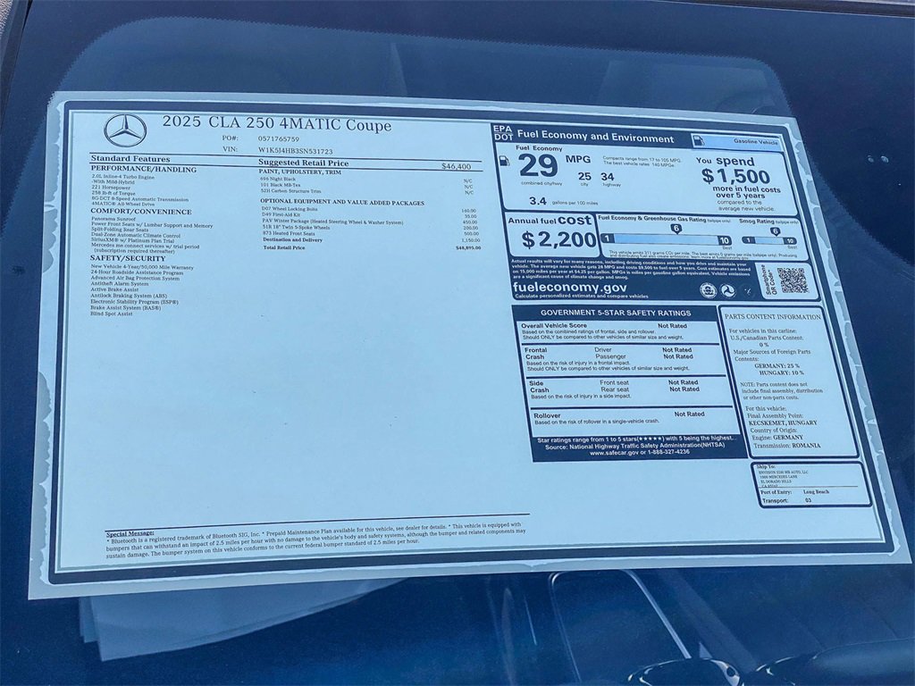 New 2025 Mercedes-Benz CLA 250 4MATIC image 27