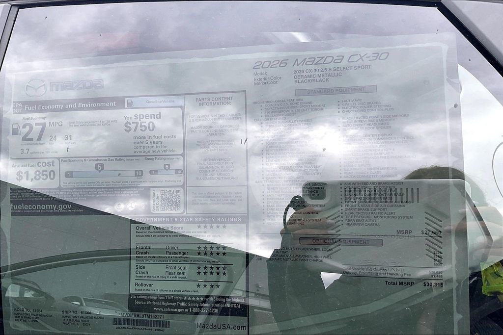 New 2026 MAZDA CX-30 AWD 2.5 S w/ Select Sport Pkg image 13