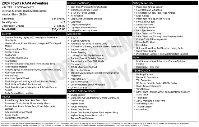 Certified 2024 Toyota RAV4 Adventure AWD/4WD image 30