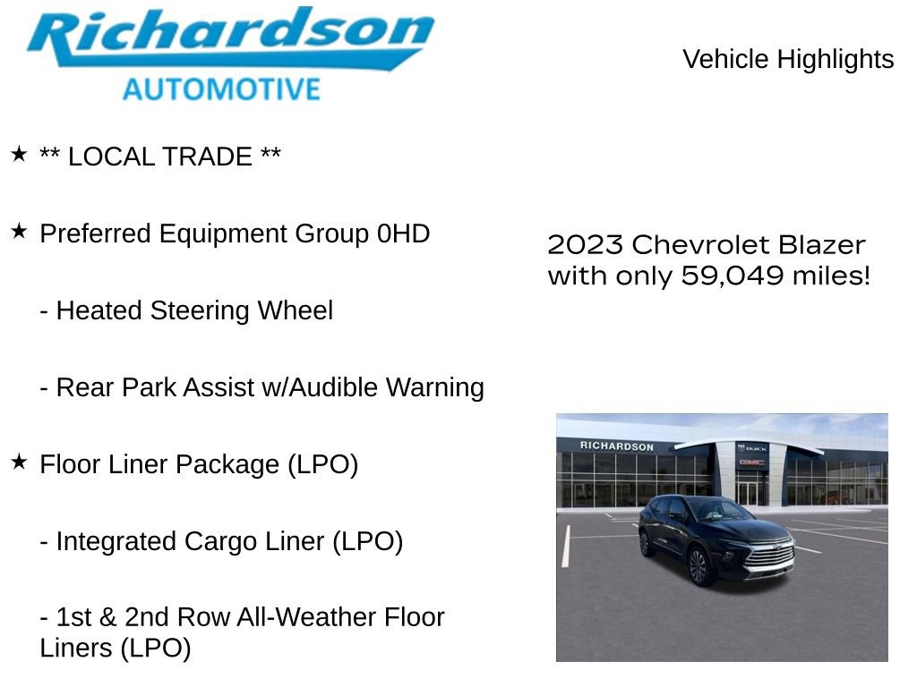 Used 2023 Chevrolet Blazer Premier w/ Driver Confidence II Package image 11