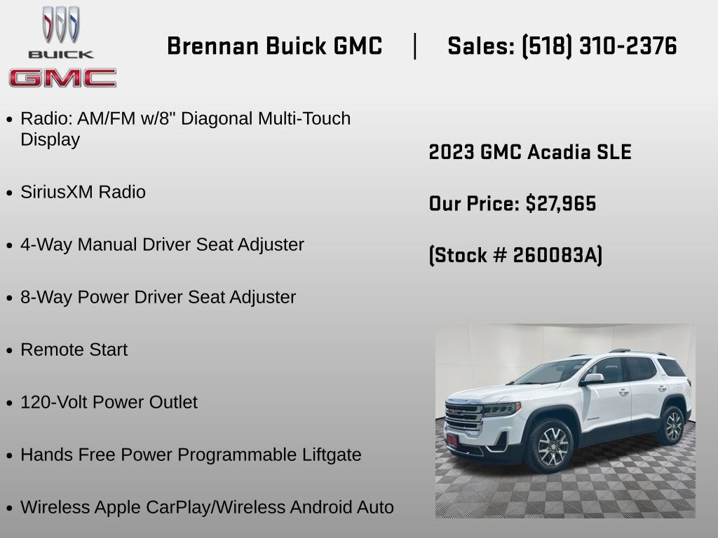Certified 2023 GMC Acadia SLE w/ Driver Convenience Package AWD/4WD image 18