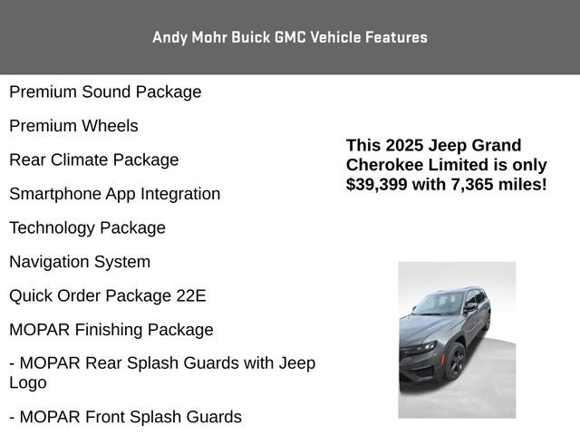 Used 2025 Jeep Grand Cherokee Limited w/ Black Appearance Package AWD/4WD image 12
