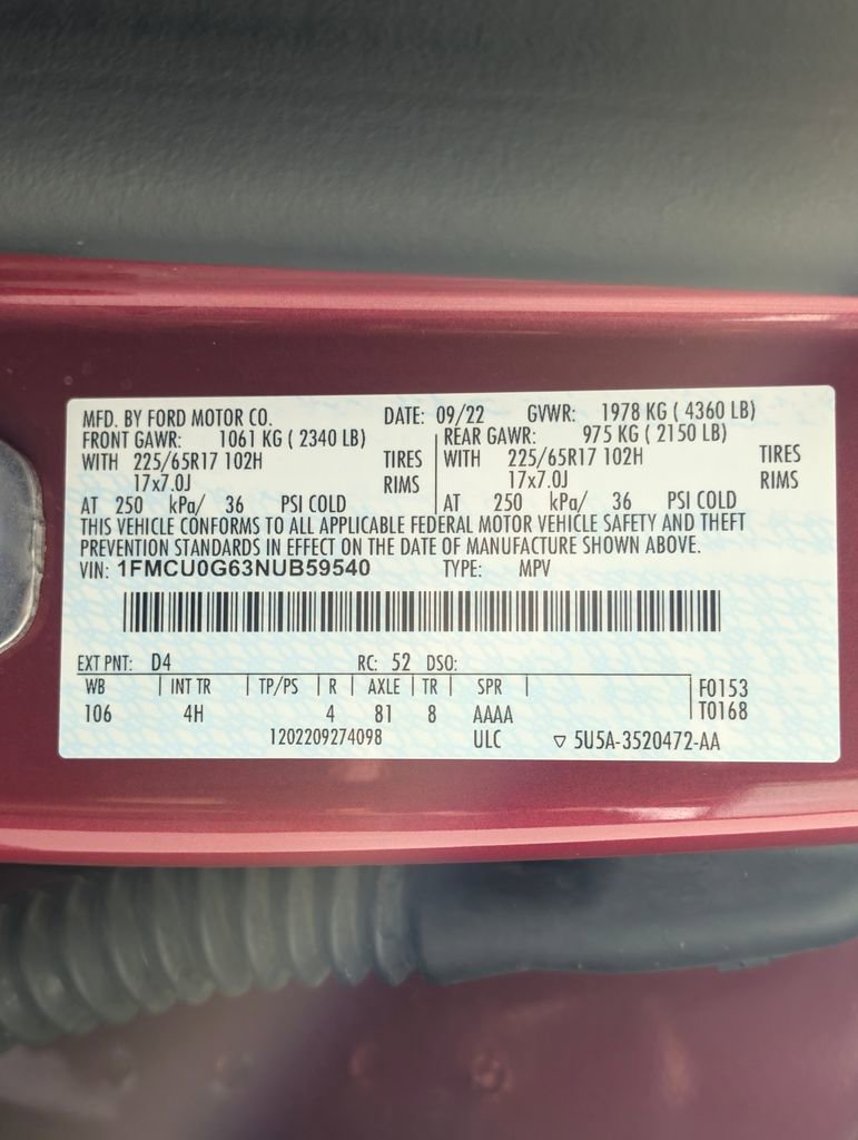 Certified 2022 Ford Escape SE w/ Convenience Package image 27