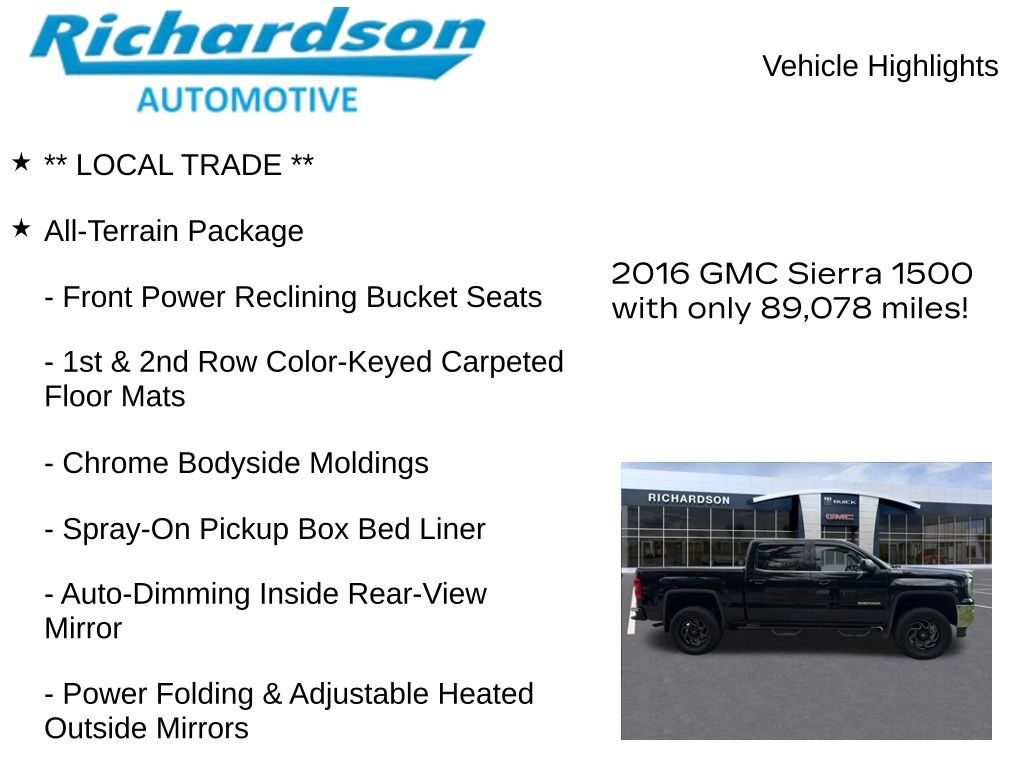 Used 2016 GMC Sierra 1500 SLE w/ Suspension Package, Off-Road AWD/4WD image 11