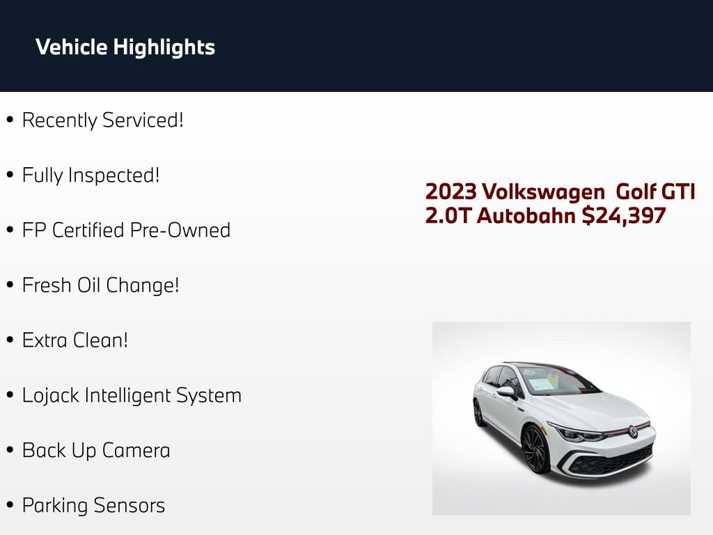 Used 2023 Volkswagen GTI Autobahn FWD image 2