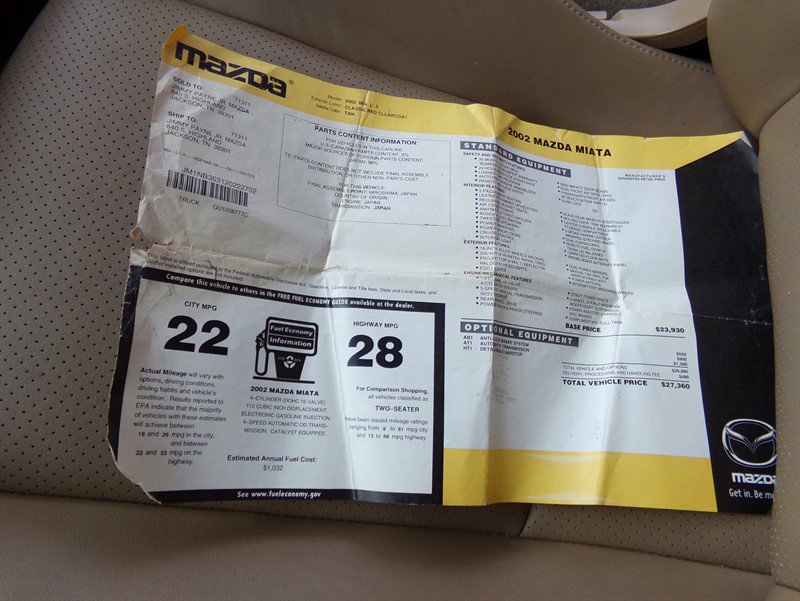 Used 2002 MAZDA MX-5 Miata LS image 42