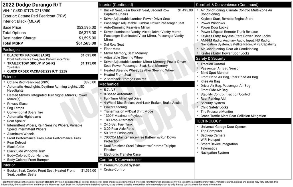 Used 2022 Dodge Durango R/T w/ Blacktop Package AWD/4WD image 2