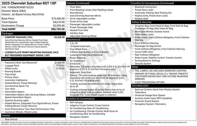 Used 2025 Chevrolet Suburban RST w/ Comfort Package AWD/4WD image 34