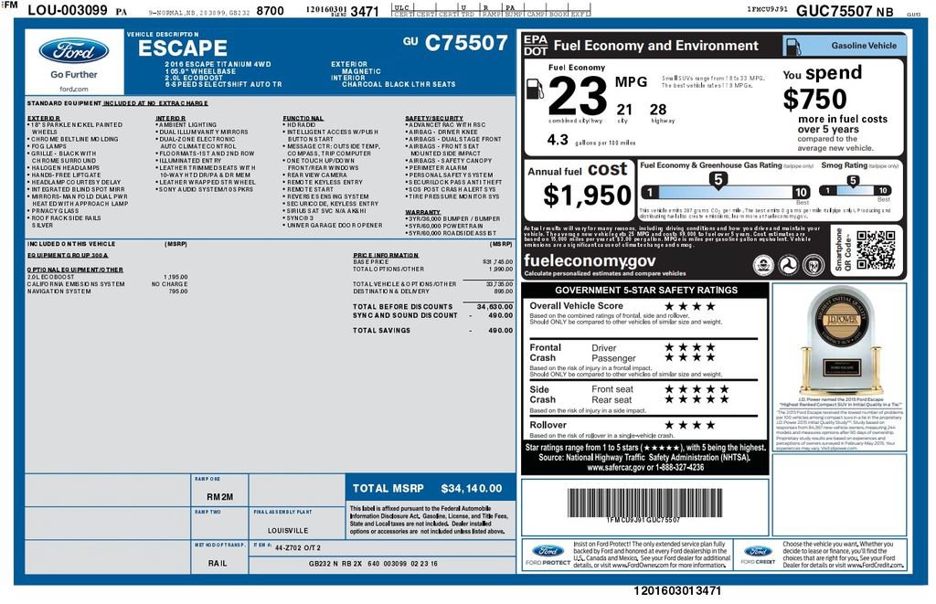 Used 2016 Ford Escape Titanium AWD/4WD image 6