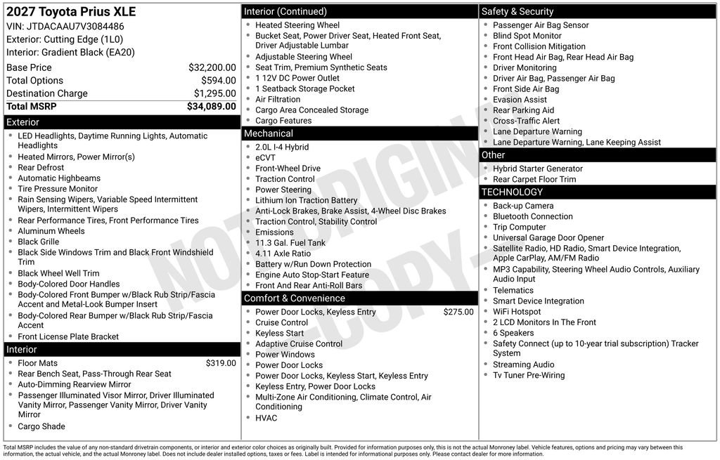 New 2027 Toyota Prius XLE FWD image 37