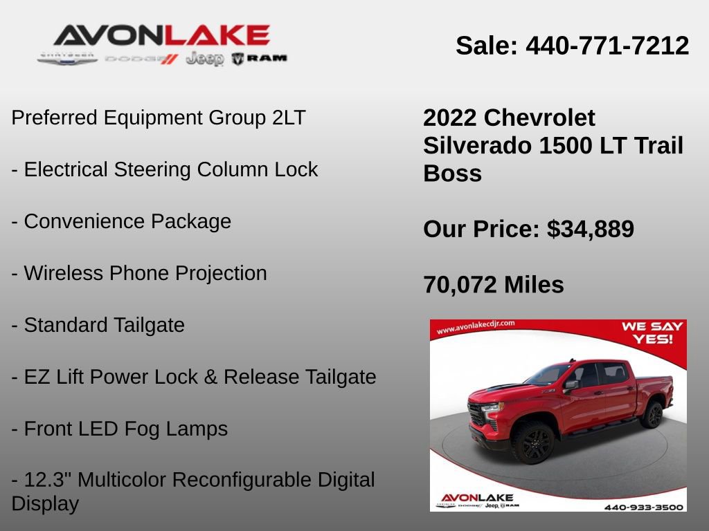 Used 2022 Chevrolet Silverado 1500 LT Trail Boss w/ Protection Package image 18