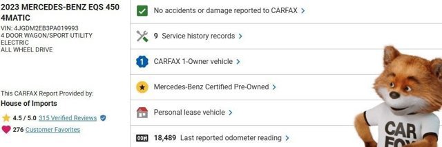 Certified 2023 Mercedes-Benz EQS 450+ 4MATIC SUV image 3