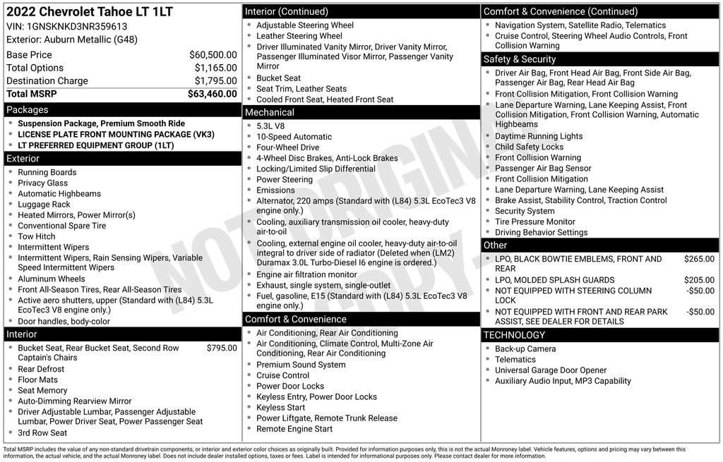 Used 2022 Chevrolet Tahoe LT image 2