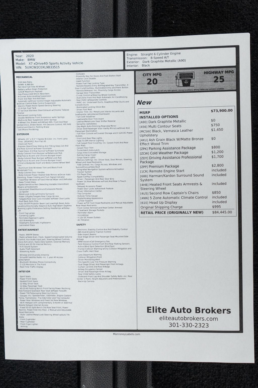 Used 2020 BMW X7 xDrive40i w/ Premium Package AWD/4WD image 57