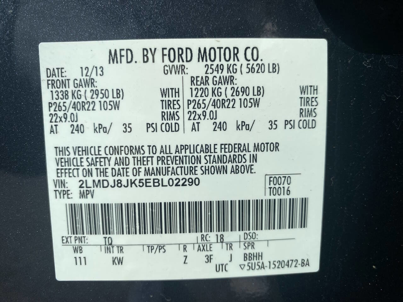 Used 2014 Lincoln MKX AWD w/ Equipment Group 102A image 43