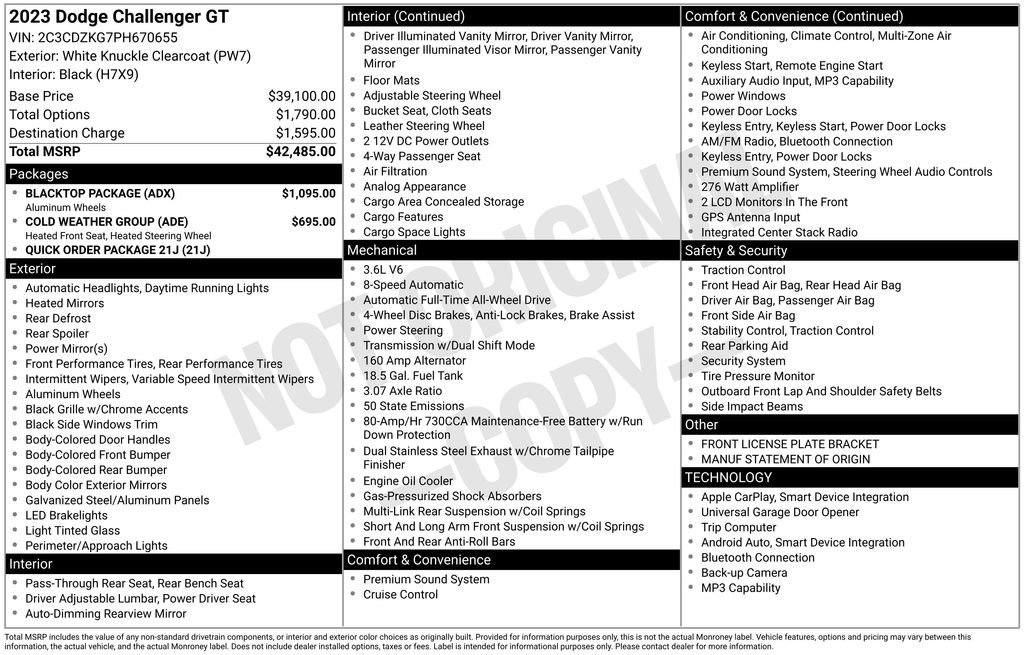 Used 2023 Dodge Challenger GT w/ Blacktop Package AWD/4WD image 47