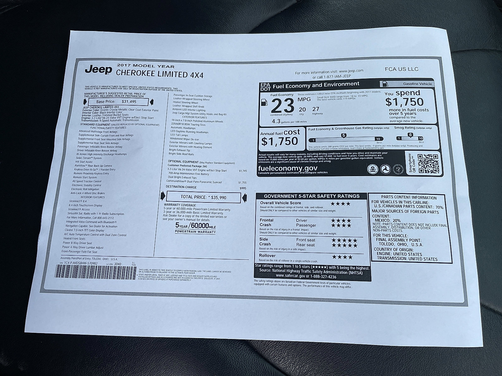 Used 2017 Jeep Cherokee Limited image 58