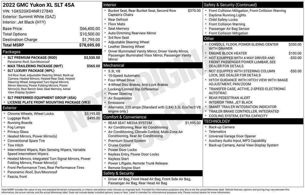 Certified 2022 GMC Yukon XL SLT w/ SLT Premium Package AWD/4WD image 6
