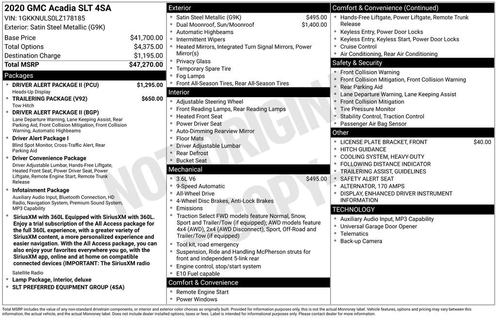 Used 2020 GMC Acadia SLT w/ Driver Alert Package II AWD/4WD image 28